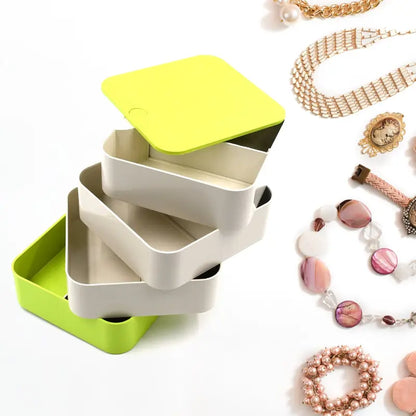 4 Layers Jewelry Box, 360 Degree Rotating Jewelry Box, Jewelry and Earring Organizer Box, Accessory Storage Box ( default, Standard ).