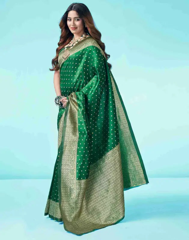 Jacquard Saree  Everyday Elegance Collection ( green, OS )