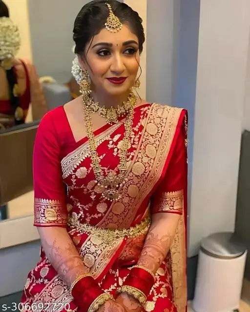 Silk Saree  The Bridal Red Royal Banarasi Collection ( red, OS )