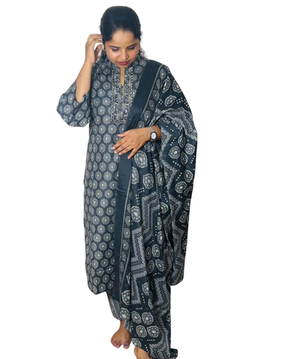 MAREENA CHURIDAR-DARK OLIVE GREEN (410305) (4XL)