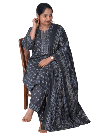 MAREENA CHURIDAR-DARK OLIVE GREEN (410305) (5XL)