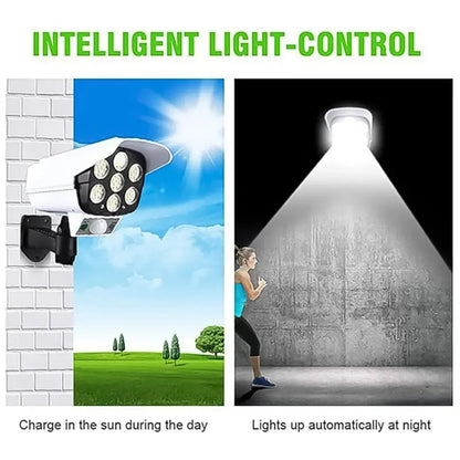 Solar Light Outdoor Motion Sensor Security Camera Shaped Dummy Wall Lamp (1 Pc) ( default, Standard ).
