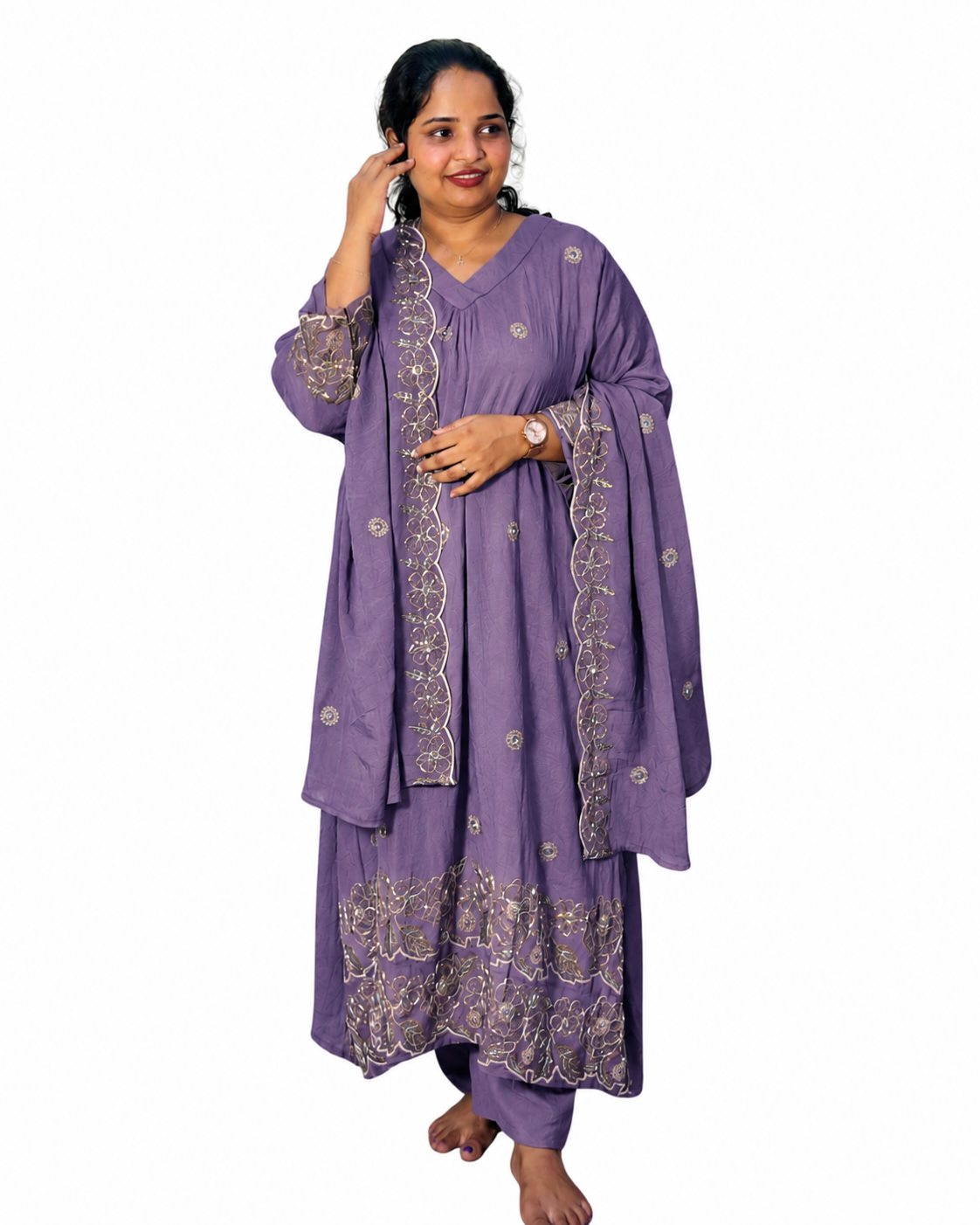 MAYURI CHURIDAR PURPLE  (406118)