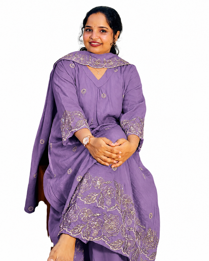 MAYURI CHURIDAR PURPLE  (406118)