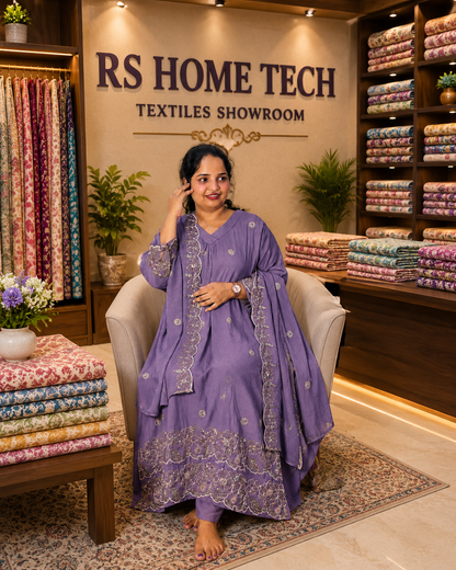MAYURI CHURIDAR PURPLE  (406118)
