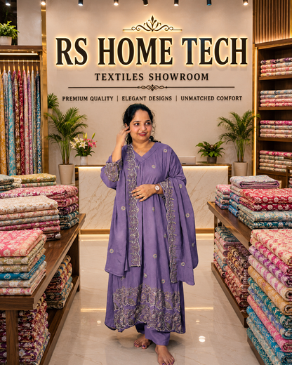 MAYURI CHURIDAR PURPLE  (406118)