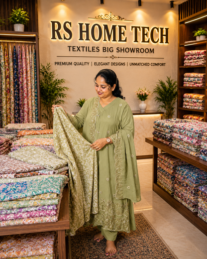 MAYURI CHURIDAR LIGHT OLIVE 406118