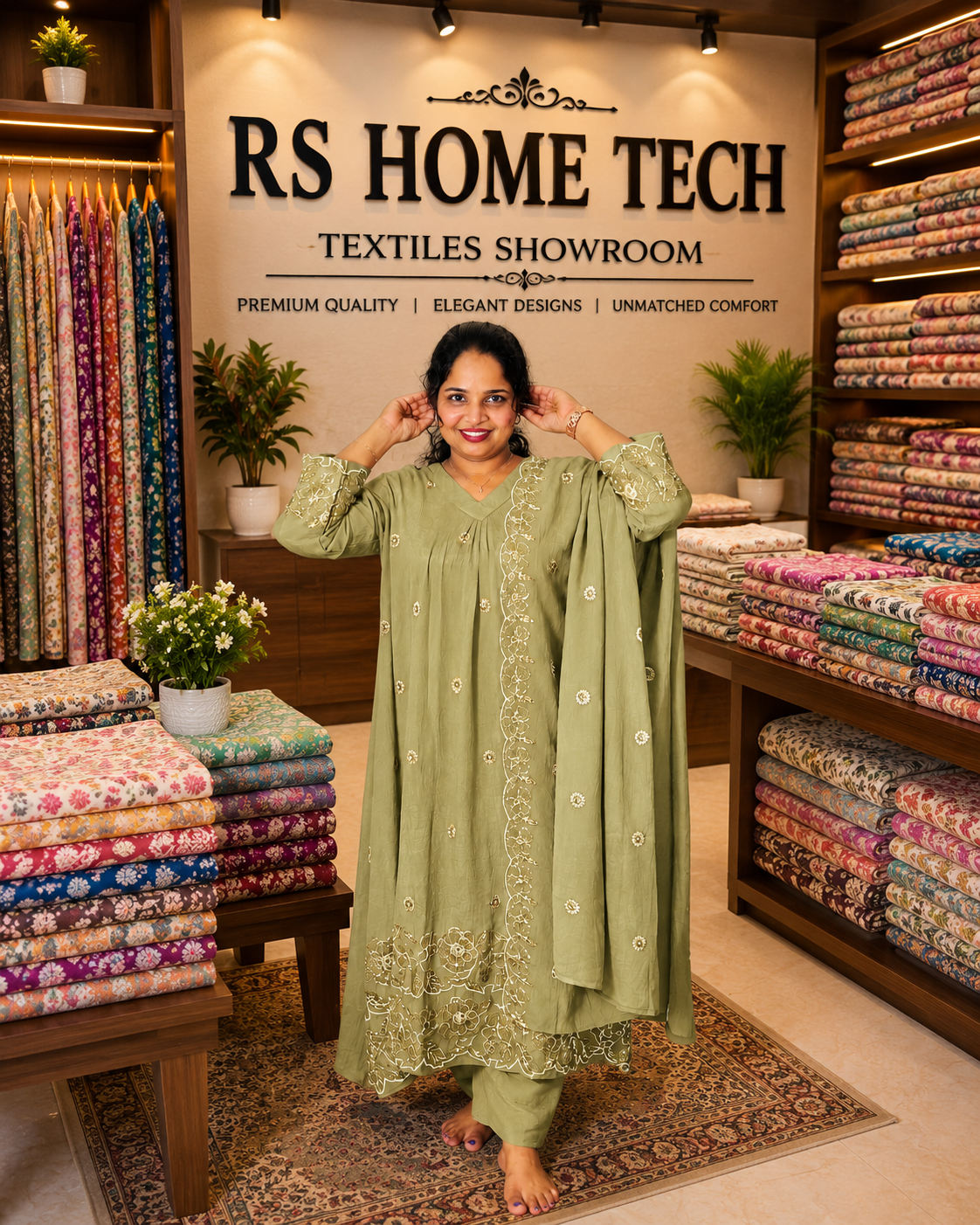 MAYURI CHURIDAR LIGHT OLIVE 406118
