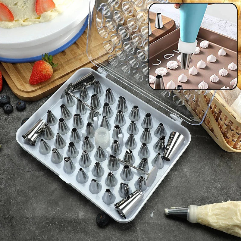 Cake Nozzle Set for Pastry Decorations (55-Piece)