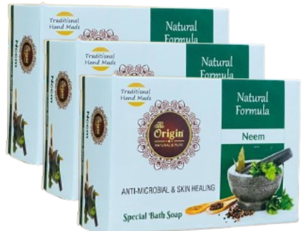 Neem Soap 75 GRM (Box) Coconut oil Handmade Natural Pure soap(Pack of 3)