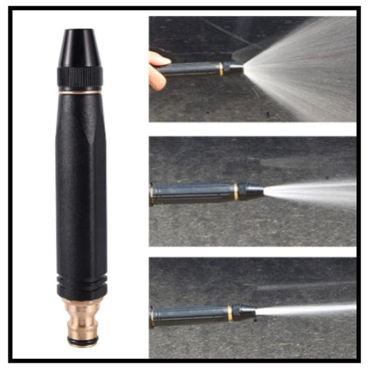 💦 High Pressure Water Gun Nozzle – Black Brass Metal Water Jet Nozzle with 3 Adjustable Spray Modes Showing Mist to Jet Water Spray