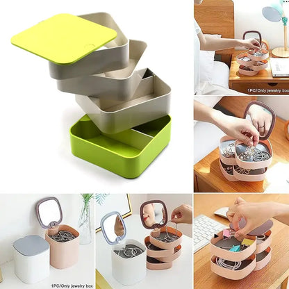 4 Layers Jewelry Box, 360 Degree Rotating Jewelry Box, Jewelry and Earring Organizer Box, Accessory Storage Box ( default, Standard ).