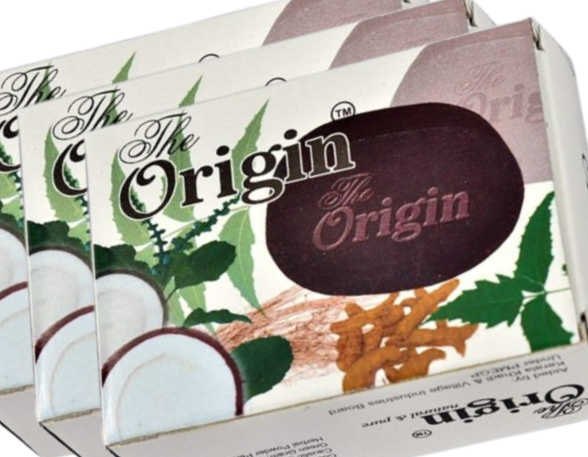 Origin 125 GRM (Box) Coconut oil Handmade Natural Pure soap(Pack of 3)