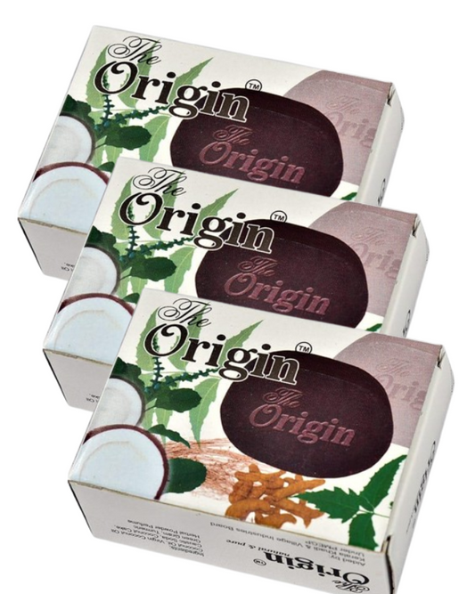 Origin 125 GRM (Box) Coconut oil Handmade Natural Pure soap(Pack of 3)