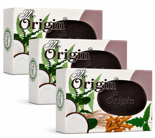 Origin 125 GRM (Box) Coconut oil Handmade Natural Pure soap(Pack of 3)