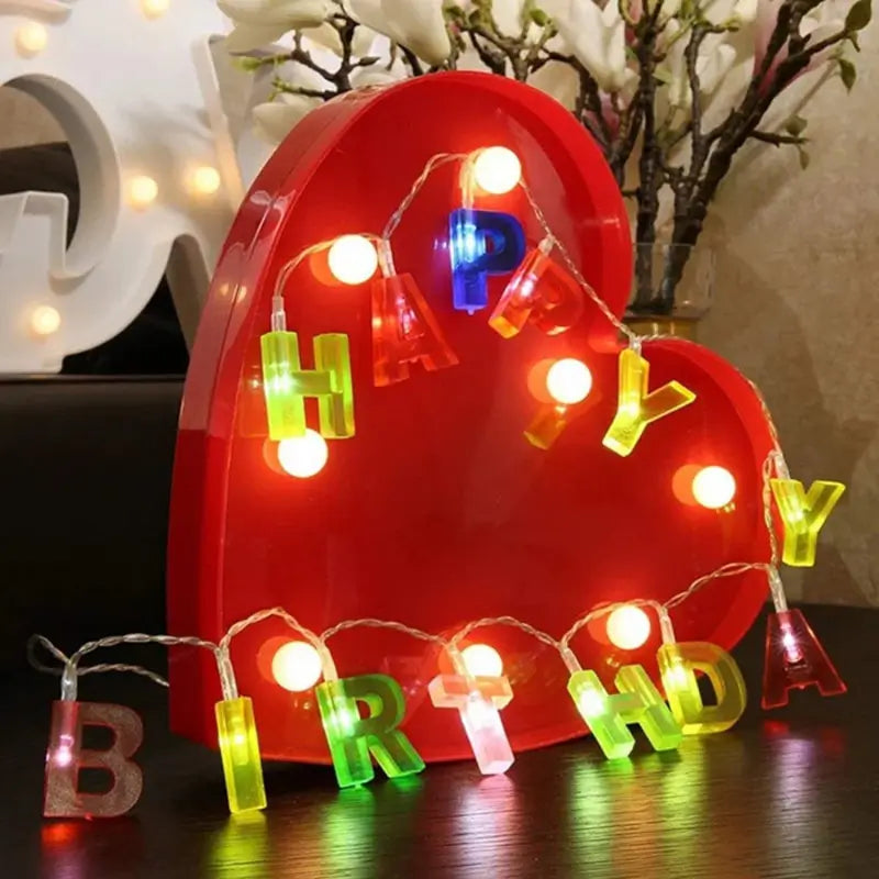 Happy Birthday LED String Lights  Battery Operated Colorful Party Decoration ( default, Standard ).