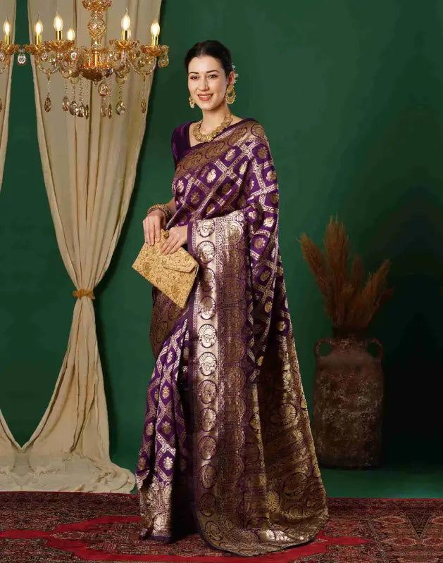 Jacquard Saree  Royal Heritage Collection Jacquard Saree â€“ Design A370 ( wine, OS )
