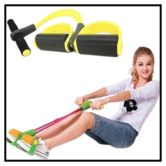 💪 Pedal Resistance Band for full body workout | Yoga stretching resistance band with comfortable foot pedal grip for home fitness