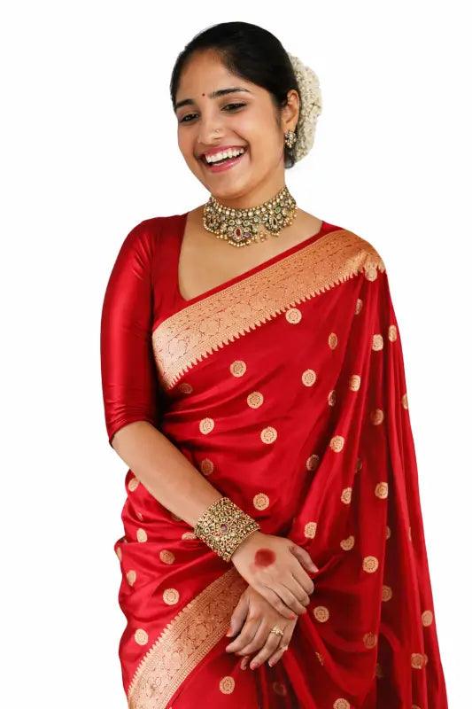 Silk Saree  The Royal Red Banarasi Elegance Collection ( red, OS )