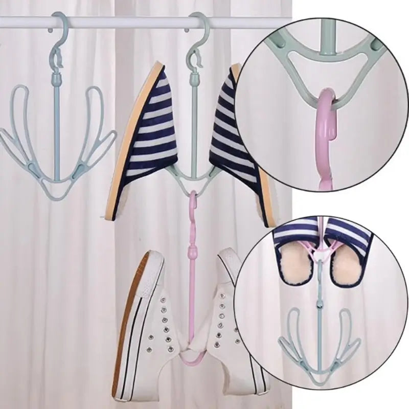 Shoes Drying Hanger, Rotatable Shoe Hanging Racks for Balcony Closet (1pc) ( default, Standard ).