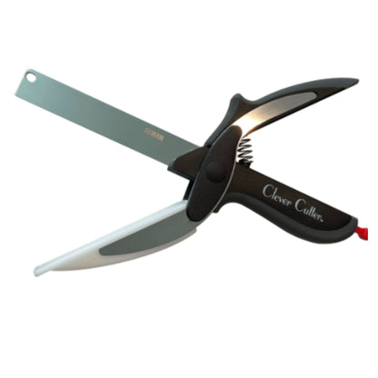 Clever Cutter kitchen scissor knife cutting tomato vegetables 2 in 1 chopper with cutting board RS Home Tech