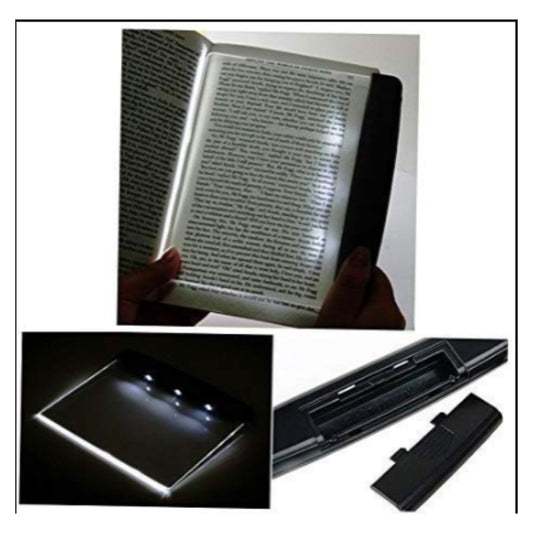 Rechargeable LED Book Light Panel for Night Reading on Open Book