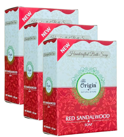 Red Sandalwood Soapn125 GRM (Box) Coconut oil Handmade Natural Pure soap(Pack of 3)