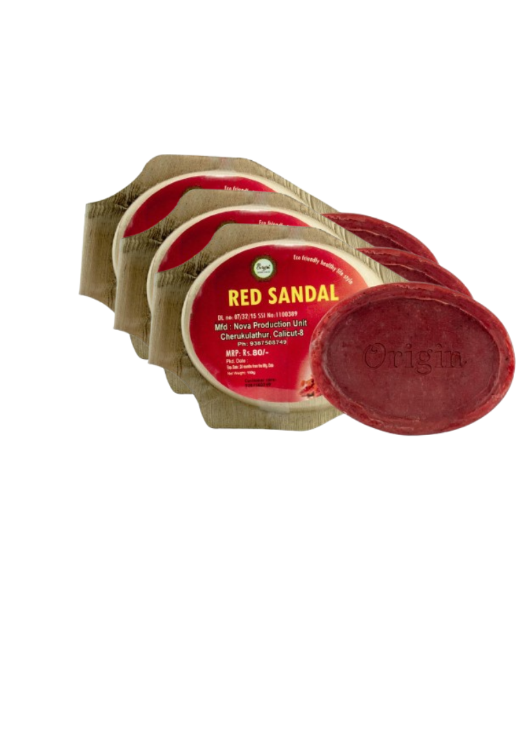 Red Sandal 150 GRM (pala) Coconut oil Handmade Natural Pure soap(Pack of 3)