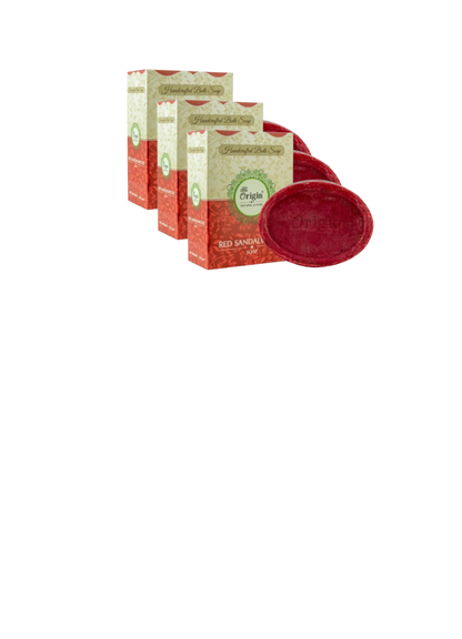 Red Sandalwood Soapn125 GRM (Box) Coconut oil Handmade Natural Pure soap(Pack of 3)