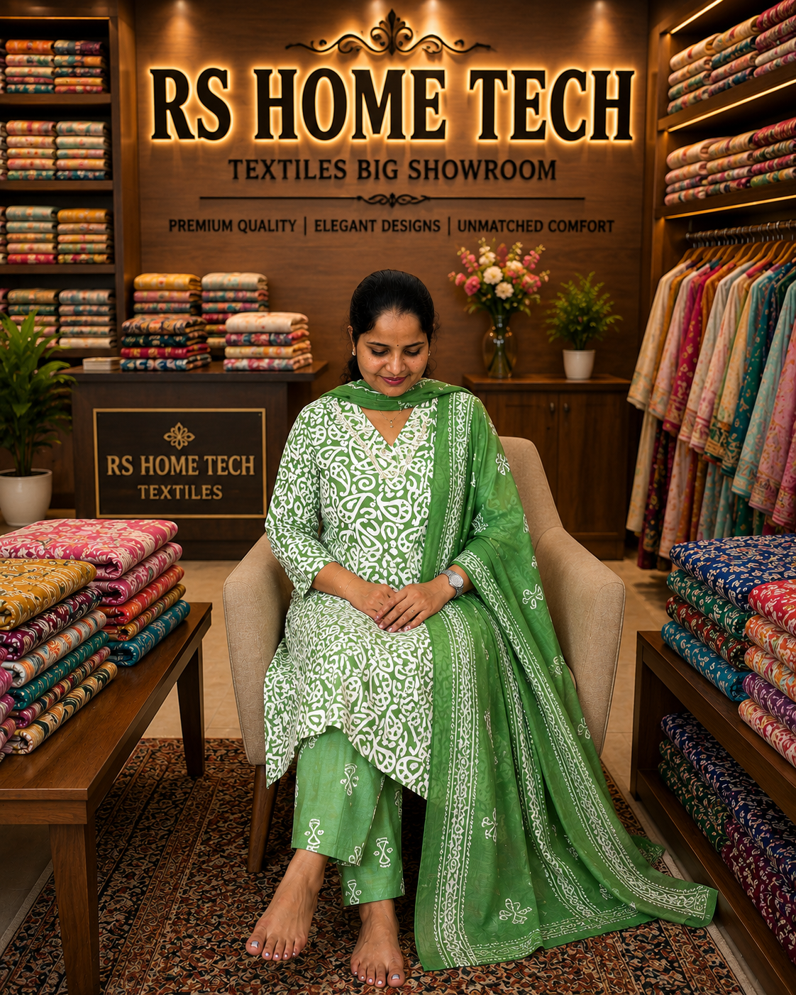 REGHA CHURIDAR-GREEN( 414138) (5XL)