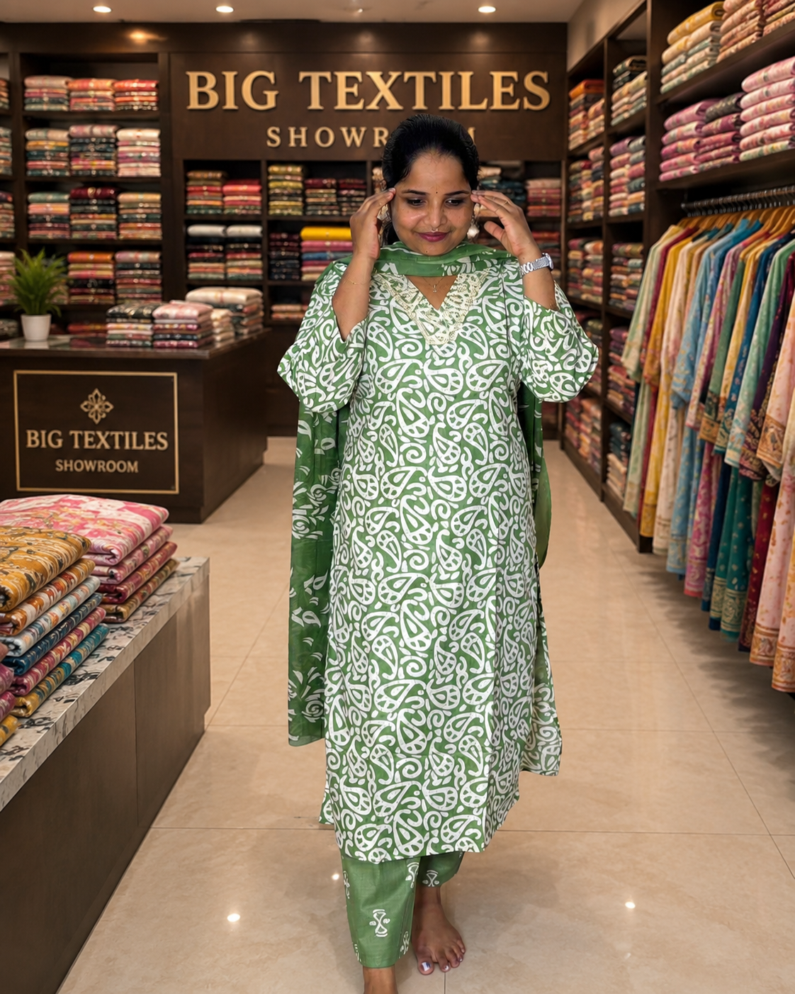 REGHA CHURIDAR-GREEN( 414138) (3XL)