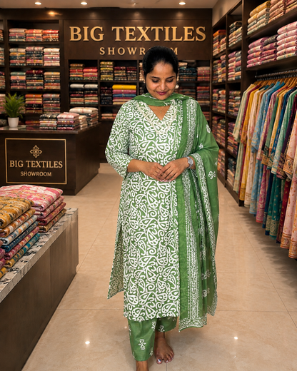 REGHA CHURIDAR-GREEN( 414138) (5XL)