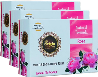 Rose 75GRM (Box) Coconut oil Handmade Natural Pure soap(Pack of 3)