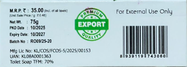 Rose 75GRM (Box) Coconut oil Handmade Natural Pure soap(Pack of 3)