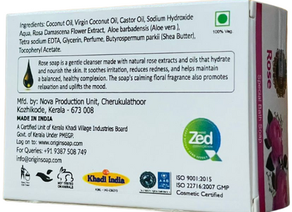 Rose 75GRM (Box) Coconut oil Handmade Natural Pure soap(Pack of 3)
