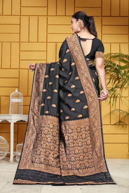 Jacquard Saree  Regal Aura Collection ( black, OS )