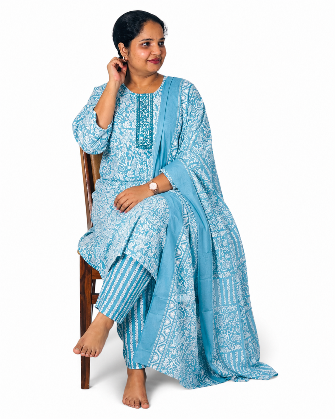 SURYA CHURIDAR-PEACOCK BLUE (411718) (4XL)
