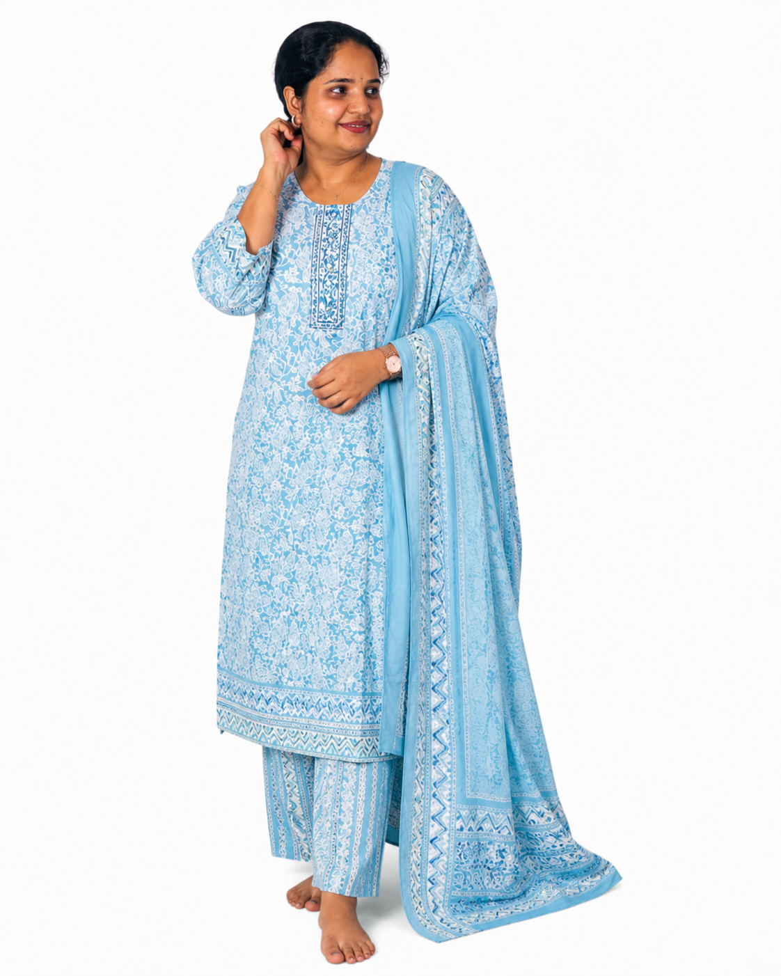 SURYA CHURIDAR-PEACOCK BLUE (411718) (4XL)