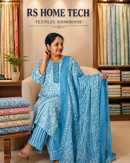 SURYA CHURIDAR-PEACOCK BLUE (411718) (3XL)
