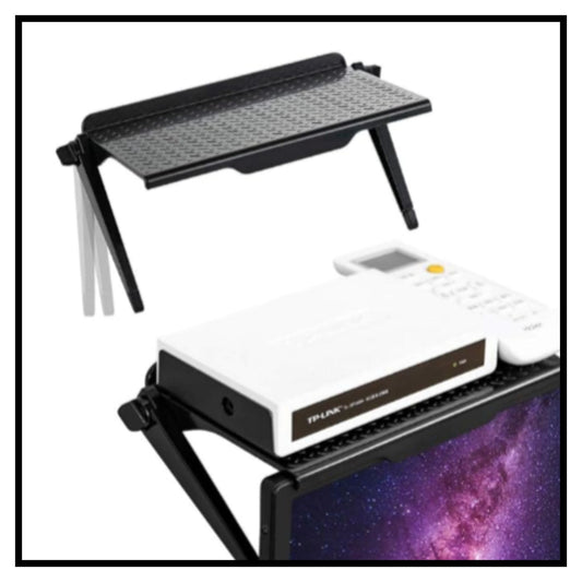 TV screen adjustable storage top shelf for monitor set-top box remote router holder