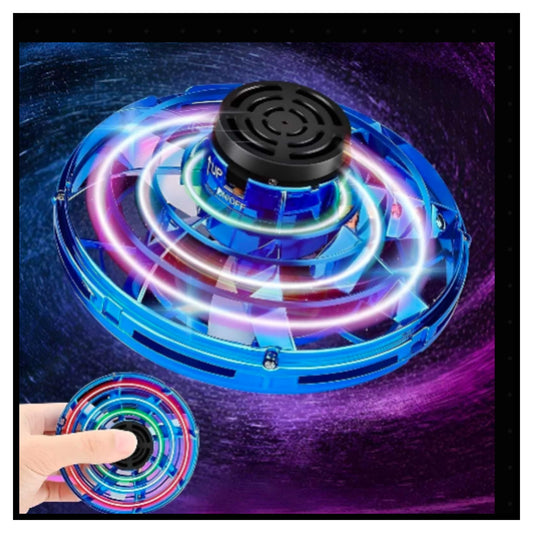 🛸 Magic Flying Orb Spinner Toy – Colorful LED Flying Ball with Purple Blue Light Rings Hovering with Hand Control Outdoor