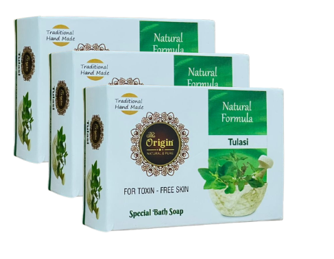 Tulasi 75 GRM (Box) Coconut oil Handmade Natural Pure soap(Pack of 3)