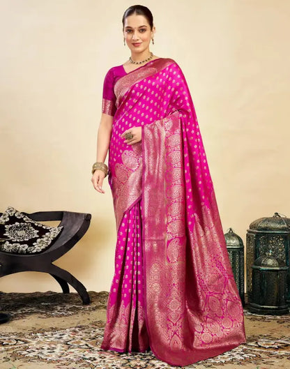 Jacquard Saree  Everyday Elegance Collection ( pink, OS )