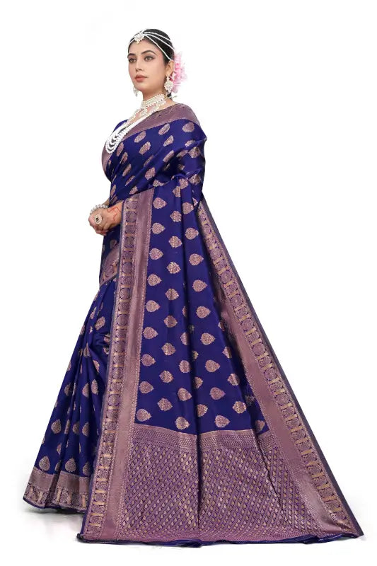 Banarasi Silk Saree  The Royal Radiance Collection ( blue, OS )