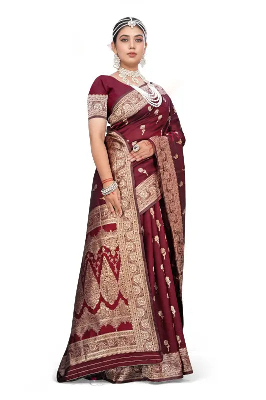Jacquard Saree  The Royal Maroon Collection ( maroon, OS )