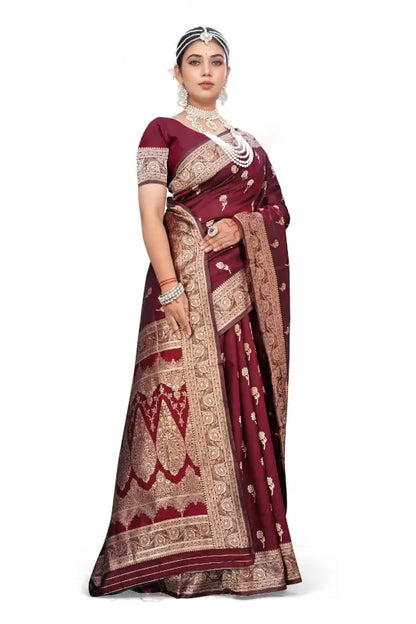 Jacquard Saree  The Royal Maroon Collection ( maroon, OS )