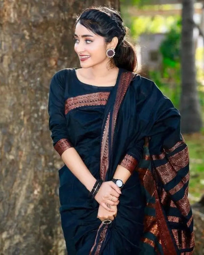 Banarasi Silk Saree  The Elegant Black Heritage Edition ( black, OS )