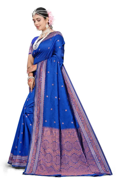 Jacquard Saree  The Sapphire Majesty Collection ( blue, OS )