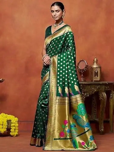 Silk Saree  The Royal Peacock Collection ( green, OS )