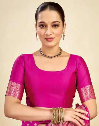 Jacquard Saree  Everyday Elegance Collection ( pink, OS )